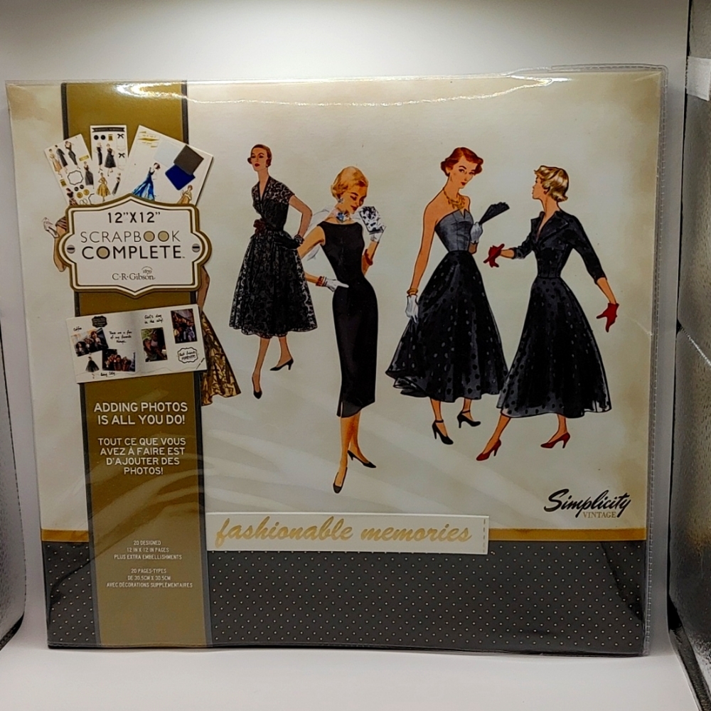 Fashionable Memories Complete SCRAPBOOK PHOTO ALBUM  12" x 12" 20 pgs